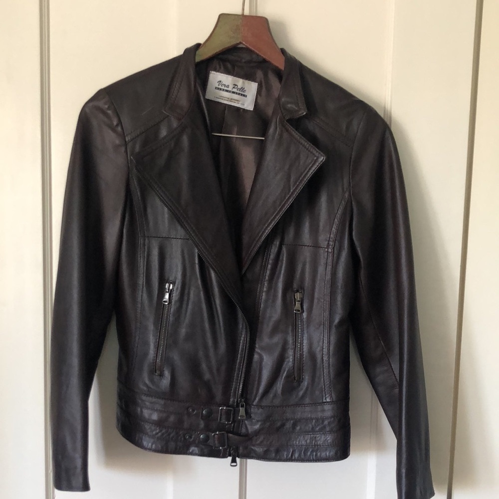 Women’s Vera Pelle Italian Leather Moto Jacket